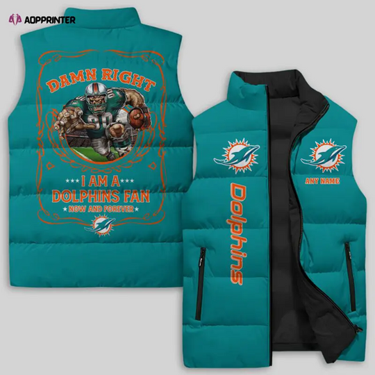 Miami Dolphins Sleeveless Puffer Jacket Custom For Fans Gifts