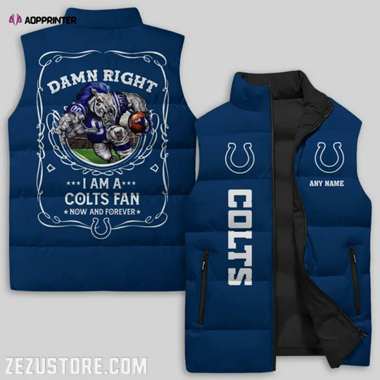 Indianapolis Colts Sleeveless Puffer Jacket Custom For Fans Gifts