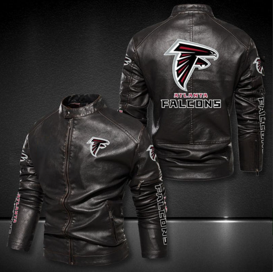 Atlanta Falcons Stand Collar Leather Jacket, Winter Coat