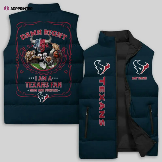 Houston Texans Sleeveless Puffer Jacket Custom For Fans Gifts
