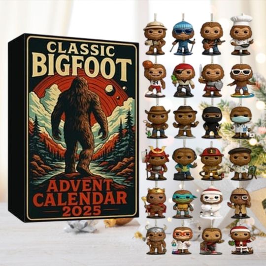 Discover Classic Bigfoot Advent Calendar 2025, Sasquatch Ornaments Set, Cryptid Fan Gifts, Christmas Decor