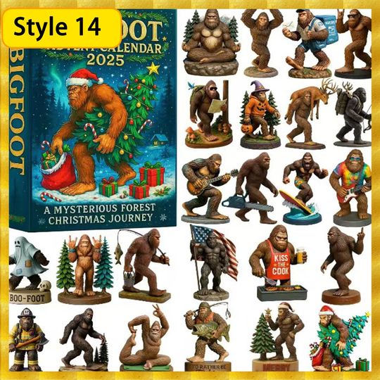 Discover Emotional Support Advent Calendar 2025:24 2D Acrylic Christmas Ornaments,Capybara/Highland Cattle/Gorilla,Italian Brainrot,Holiday Arrival