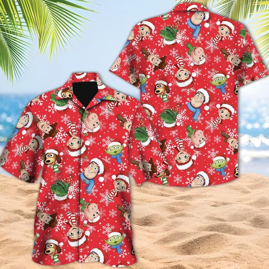 Discover Disney Toy Story Christmas Hawaiian Shirt, Woody Buzz Lightyear Jessie Toy Story Hawaii Shirt, Disneyland Winter Christmas Disney Hawaiian