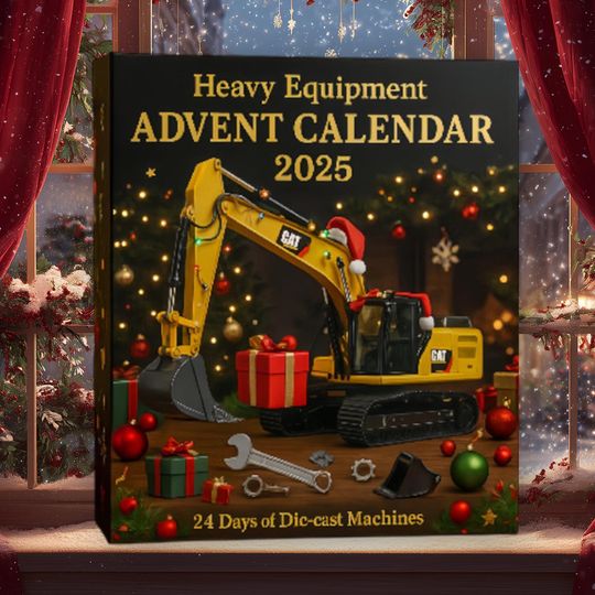 Discover Santa Heavy Equipment 2025 Advent Calendar, Heavy Trucks 24-Day Countdown Ornament, Christmas Charm Box Gifts, Santa Holidays Ornament Boxes