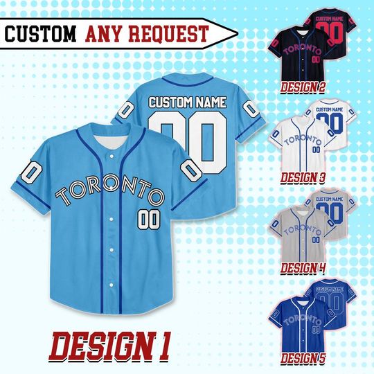 Discover Custom Toronto Baseball Team Baseball Jersey, Personalized Name And Number Jersey Uniform, Baseball Fan Jersey, Game Day Jersey