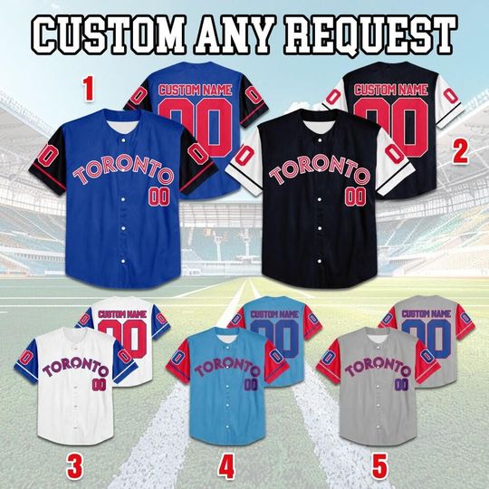 Discover Personalized Toronto Baseball Raglan Sleeve Jersey, Custom Name Number Jersey For Men Women Kids, Gameday Jersey, Jersey Lovers