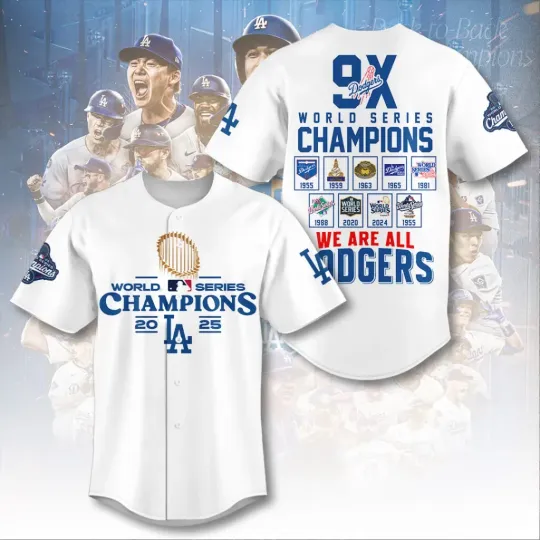 Discover Dodgers World Series 2025 Baseball Jersey