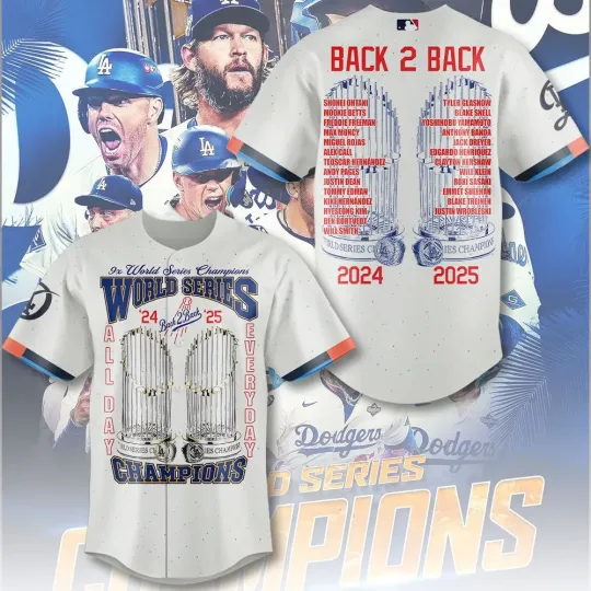 Discover Dodger Back To Back Champions Baseball Jersey