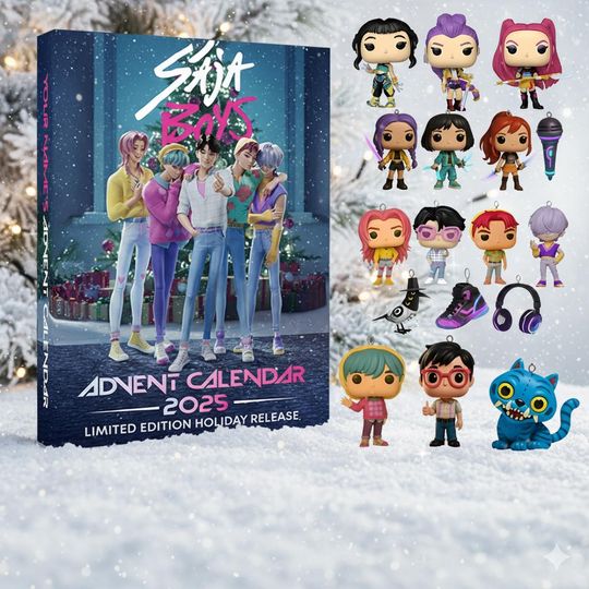 Discover Personalized Kpop Saja Boys Advent Calendar 2025 Limited Edition 24 Acrylic Ornaments Box, Holiday Countdown Gift for Fans and Collectors