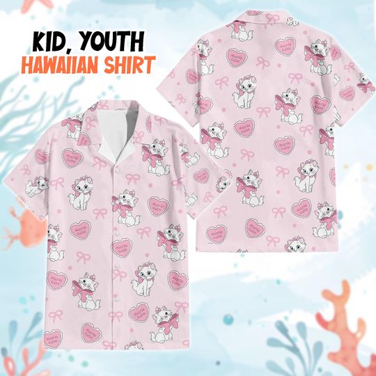 Discover Disney The Aristocats Marie Cat Hawaiian Shirt, Aristocats Characters Shirt, Disney Coquette Shirt, Aristocats Movie Button Up, Disneyland