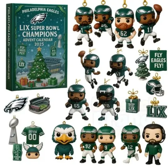 Discover 2025 Philadelphia Eagle football Advent Calendar 24 Day Christmas Countdown Xmas Gift
