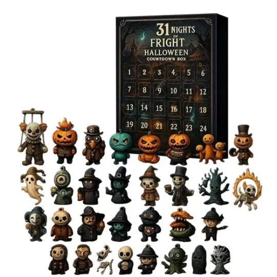 Discover 31 Nights of Fright - 2025 Halloween Countdown Box Countdown Calendar