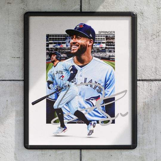 George Springer Toronto Blue Jays Baseball Poster, Sports Wall Decor Print