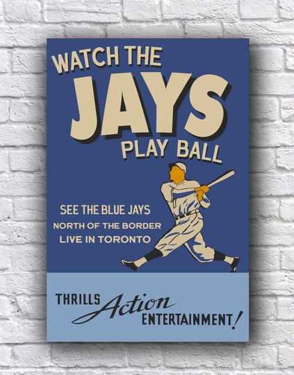 Discover Toronto Blue Jays Baseball Live at the Skydome Vintage-style Promo 12" x 18" Cardstock Poster