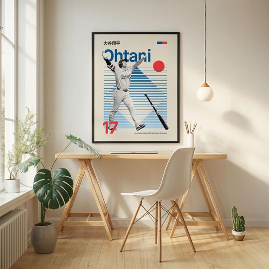 Discover Shohei Ohtani Home Run Art Print, Dodgers Celebration Poster