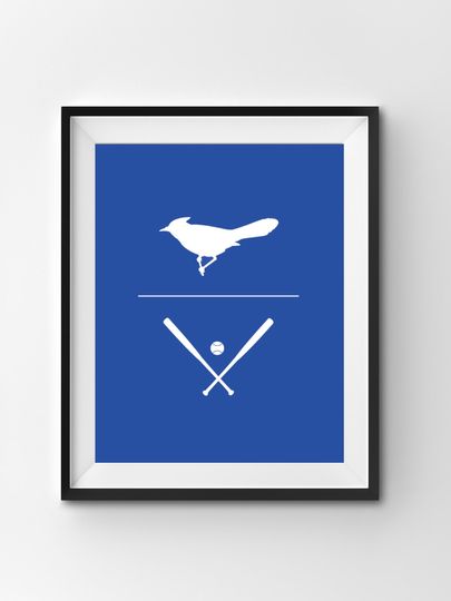 Discover Blue Jay Baseball Minimalist Sports Digital Print