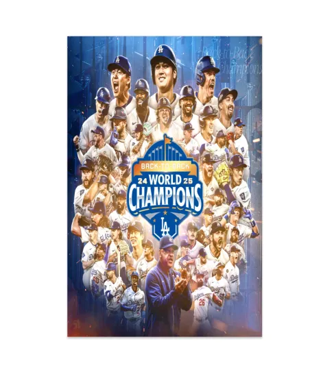 Discover Los Angeles Dodgers MLB World Series Campions 2025 NEW Paper Poster 11x17