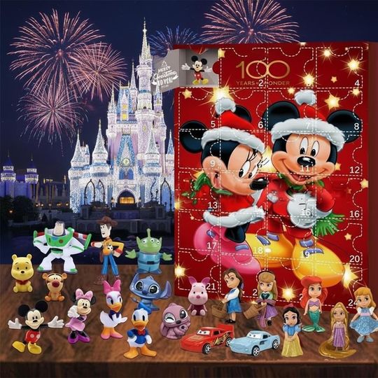 Discover Christmas Cartoon Toy Calendar 2025  24 Day Surprise Box with Mini Animation Character Figures  Great Gift for Kids & Collectors