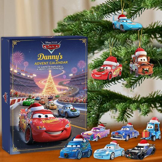 Discover Racing Car Christmas Ornaments, Animated Auto Decor, Kids Xmas Gift Set, Vehicle Tree Decoration, Advent Calendar Box