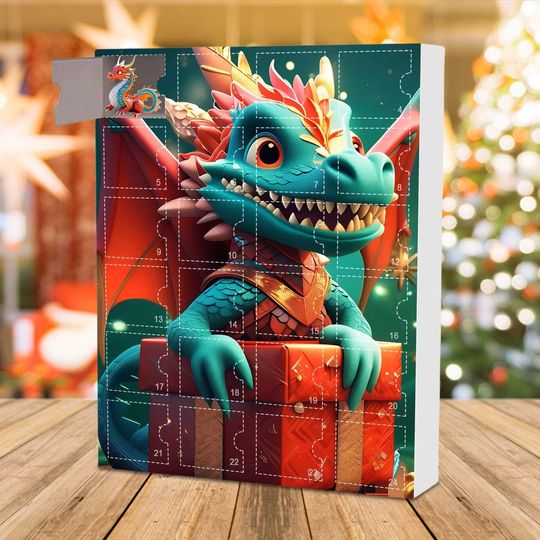 Discover 2025 Dragon Advent Calendar with 2D Acrylic Dragon Ornaments for Christmas Tree (C)