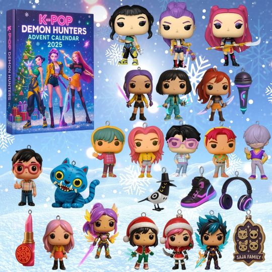 Discover Movie Hunters Kp0p Advent Calendars 2025, 24 Days of Christmas Countdown Calendar Acrylic, Xmas Surprise Gifts for Girl Kpop Lover