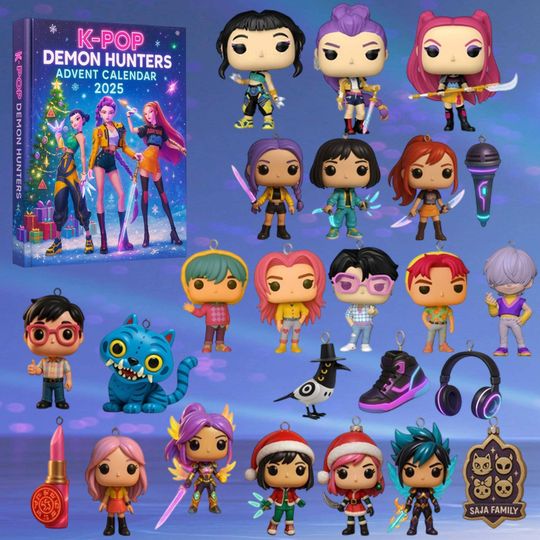 Discover Movie Hunters Kp0p Advent Calendars 2025, 24 Days of Christmas Countdown Calendar Acrylic, Xmas Surprise Gifts for Girl Kpop Lover