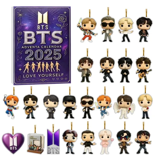 BTS Decor Pendant Advent Calendar Blind Box 2025 24-Days Countdown Sets For Fans