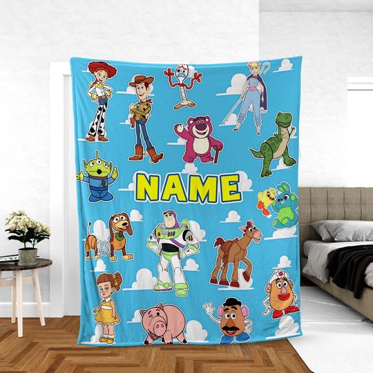 Discover Custom Disney Toy Story Characters Blanket, Woody Buzz Lightyear Blanket, Disney Toy Story Blanket, Birthday Boy Girl Gift Blanket