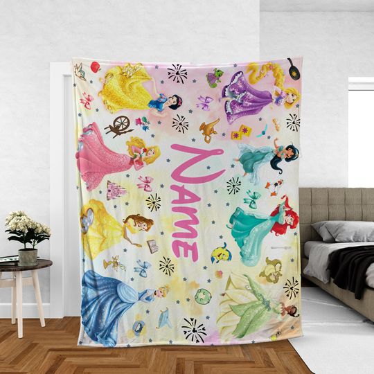 Discover Custom Disney Princesses Blanket, Disney Princess Blanket, Disney Blanket, Birthday Girl Boy Gift Blanket, Princess Blanket