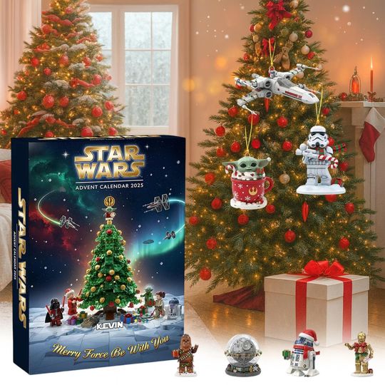 Discover Star Wars Christmas Advent Calendar, 24 Days of Xmas Surprises, with 24 Collectible for Kids Gift, Disney Decor Xmas Gift