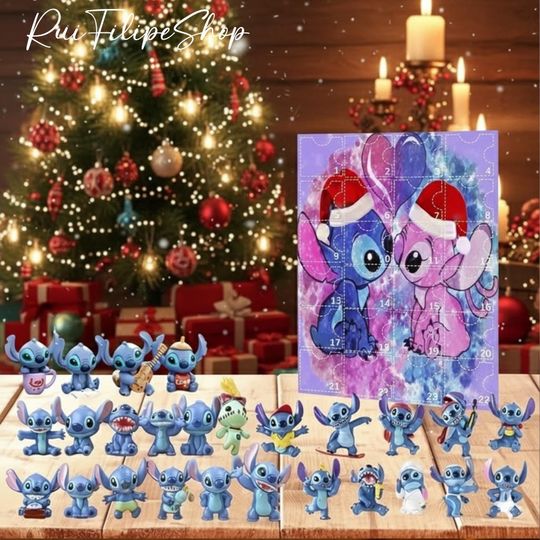 Discover Stitch Disney Advent Calendar, 24 Acrylic Advent Calendar 2025, Stitch And Angel Christmas Advent Calendar, Stitch The Magic Kingdom Gift