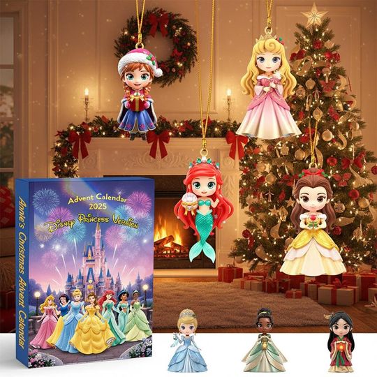 Discover Cartoon Princess Advent Calendar 2025  24 Day Countdown Gift Box for Kids with Cute Mini Royal Figures  Christmas Surprise for Girls