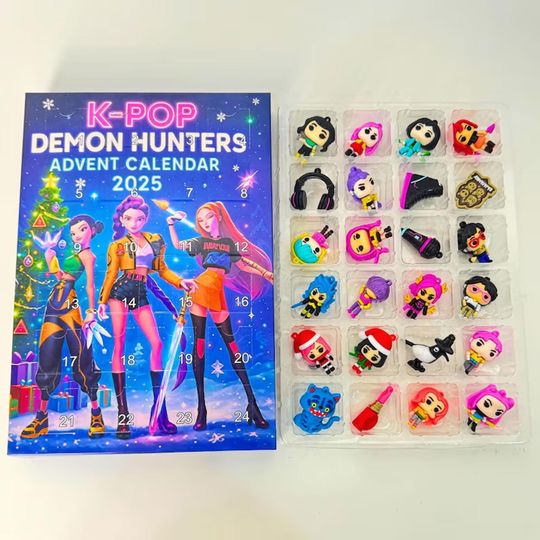 Discover K-POP Demon Hunters Advent Calendar 2025 | Party Favors & Christmas Ornaments | K-Pop Anime Fan Gift Set
