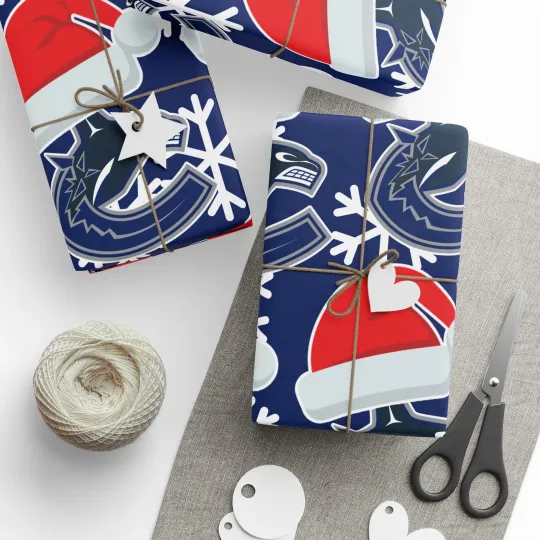 Discover Vancouver Canucks Hockey Christmas Wrapping Paper Holiday Gift
