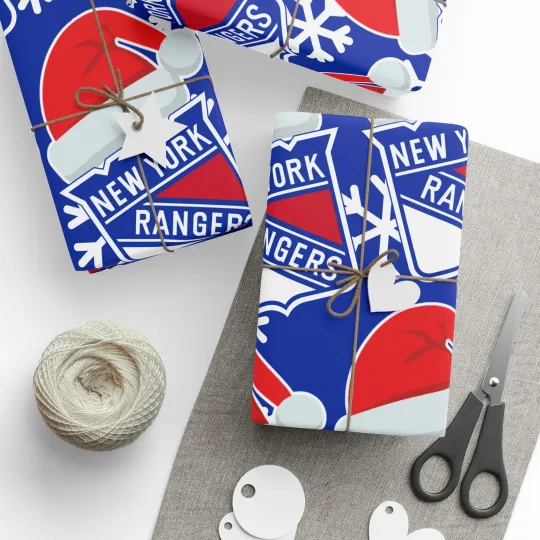 Discover New York Rangers Hockey Christmas Wrapping Paper Holiday Gift