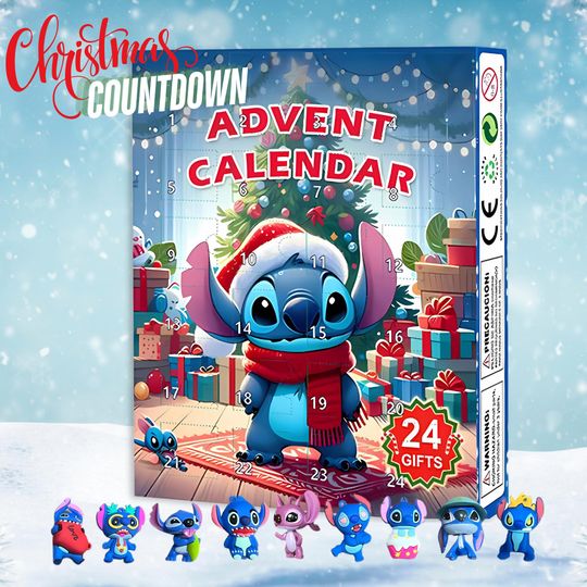 Discover Stitch Christmas Countdown, 2025 Disney Blind Box, Stitch 24 piece Advent Calendar, Christmas Stitch Gift for Teens and Kids