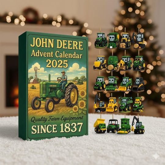 Discover Farm Tractor Advent Calendar 2025  24 Mini Tractor and Construction Vehicle Figurines, Country Farm Christmas Countdown Gift for Kids