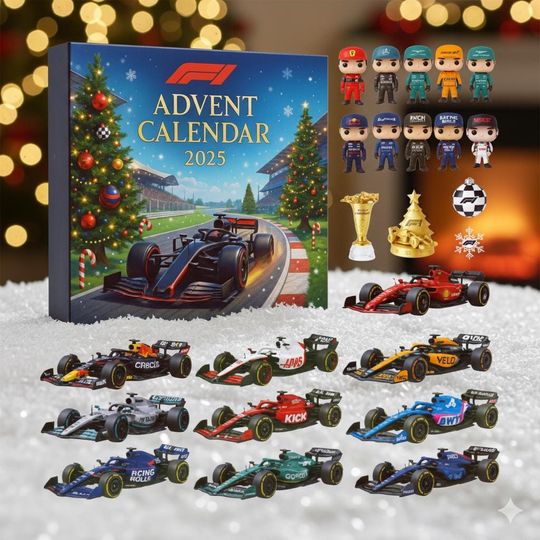 Discover Formula Race Car Christmas Ornament Set Flat 2D Acrylic Tree Hanging Decor Gift for Him Motorsport Holiday Collection