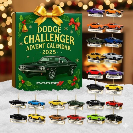 Discover Muscle Car Christmas Ornament Set Flat 2D Acrylic Tree Hanging Decor Gift for Him Classic Auto Holiday Collection