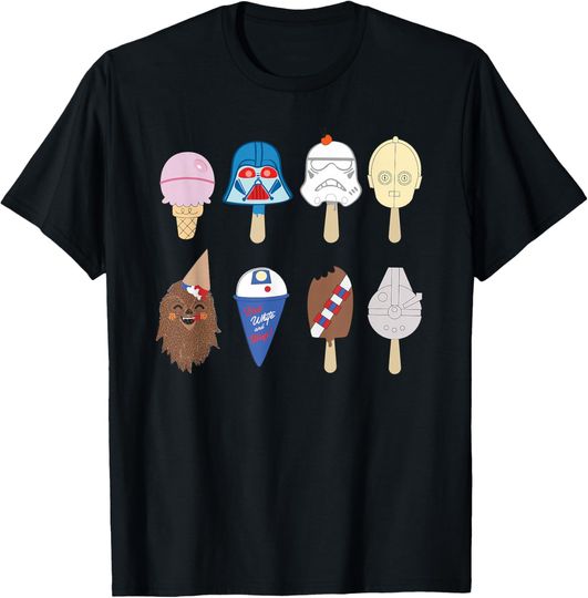 Star Wars Characters as Nostalgic Ice Cream T-Shirt