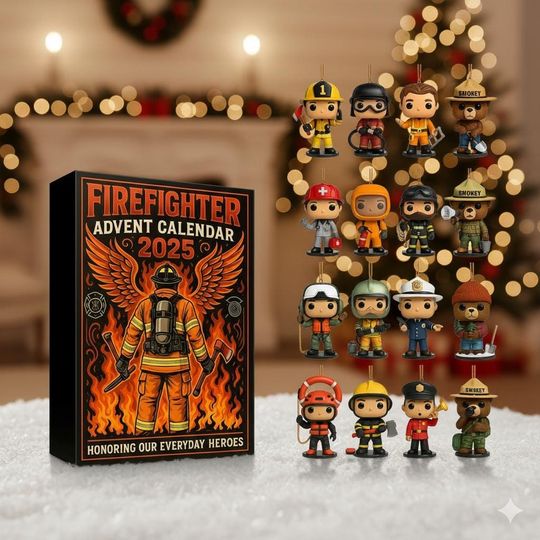 Discover Firefighter Advent Calendar 2025  24 Mini Hero Figurine Ornaments Set with Brave Firefighting Theme, Christmas Countdown Gift for Heroes