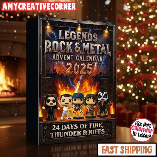Discover Legends of Rock & Metal Advent Calendar 2025, 24 Days of Fire, Thunder Riffs, Funko Pop Collectibles, Rock Music Gifts, Christmas Countdown