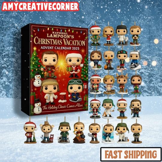 Discover National Lampoon's Christmas Vacation Advent Calendar 2025, 24Pcs Acrylic Character Figures, Griswold Holiday Countdown-Funny Movie Fan Gift