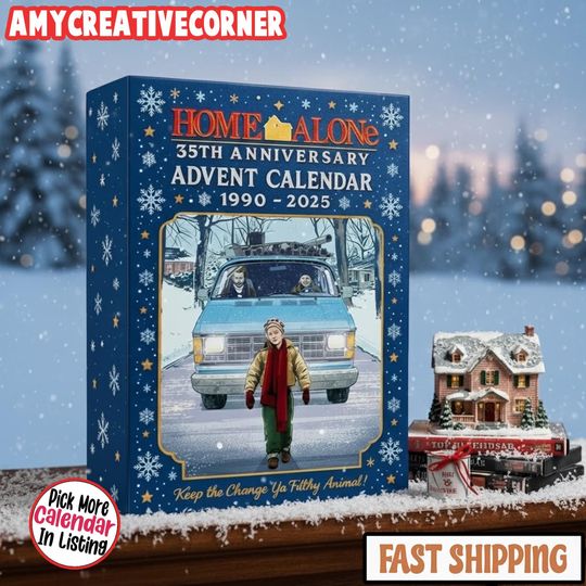 Home Alone 35th Anniversary Advent Calendar 2025, 24 Days Classic Movie Countdown Box, Christmas Collectible Gift Set for Fans and Families