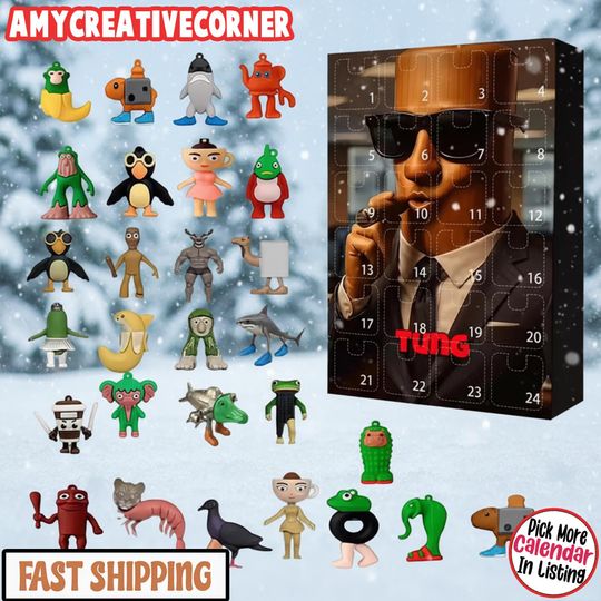 Discover Italian Brainrot Advent Calendar, Tung Tung Tung Sahur Tralalero Model, Mystery Box Toy, 24 Day of Countdown Gift Box, Gen Alpha Meme Xmas