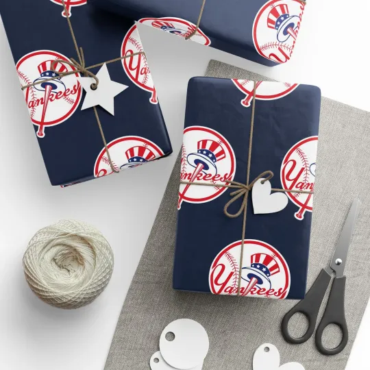 Discover New York Baseball Wrapping Paper Gift for Birthday Holiday Sports Fan Christmas