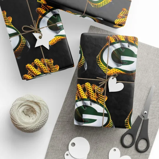 Discover Green Bay Packers Gloves Birthday Gift Wrapping Paper football Holiday Christmas
