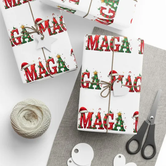 Discover MAGA Trump President Wrapping Papers, Holiday Gift Funny Political HD Printed
