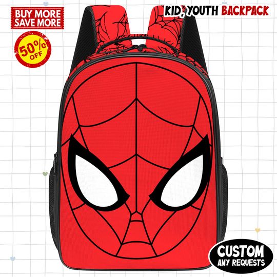 Spiderman Superhero Backpack, Hero Spider Back To School Bag, Birthday Kids Backpack, Birthday Gift, Fun Travel Bag, Back To School Gift