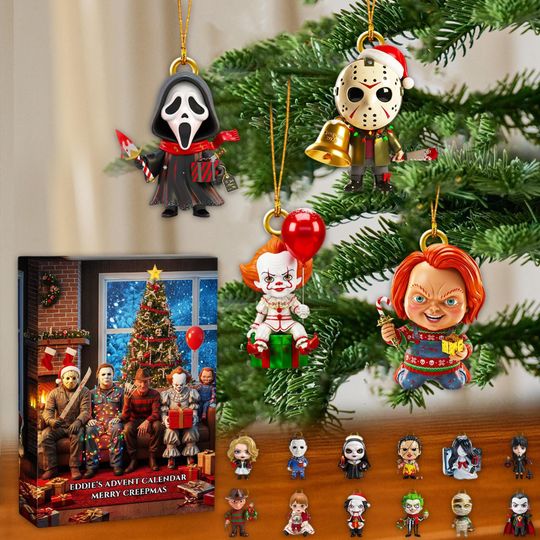 Discover Horror Movie Character Ornaments, Scary Christmas Decor, Creepy Xmas Gifts, Advent Calendar Box, Spooky Tree Decoration